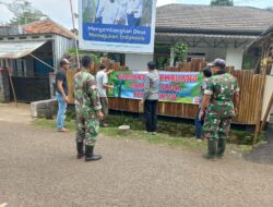 Satgas Citarum Harum sektor 13 Sebar Spanduk Imbauan Larangan Buang Sampah Sembarangan ke Desa- desa