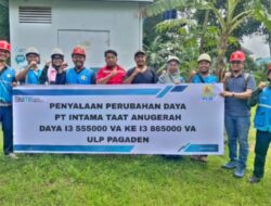 DUKUNG PERTUMBUHAN INDUSTRI PETERNAKAN, PLN ULP PAGADEN ENERGIZE PERUBAHAN DAYA PT INTAMA TAAT ANUGRAH 865 KVA